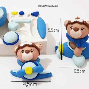 Urso aviador Aviao 3d