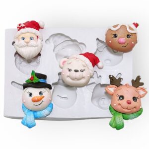 Kit mini cabeças fofas Natalinas