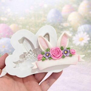 Faixa floral orelha coelho