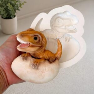 Dinossauro Velociraptor no Ovo Realista
