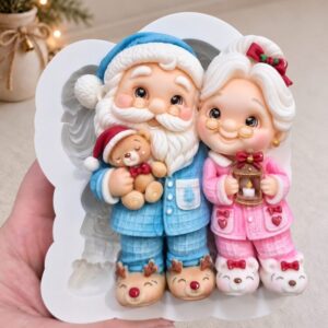 Papai e mamãe Noel de pijama