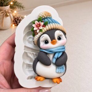Pinguin fofinho de touca natalino