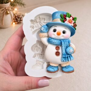 Boneco de neve fofinho Azul natal